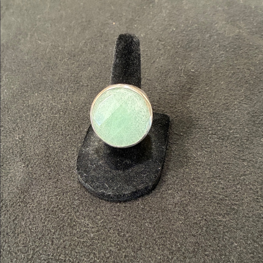 Elegant Silver Ring with Green Stone